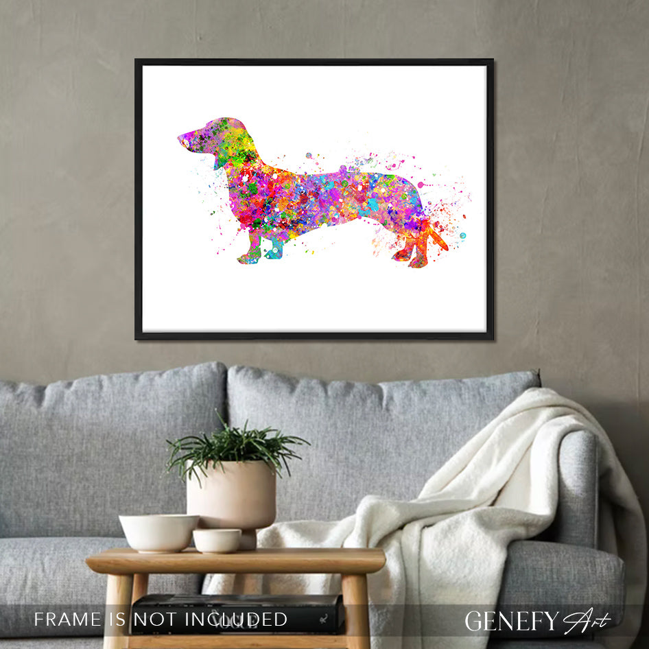 Dachshund Watercolour Print - Genefy Art