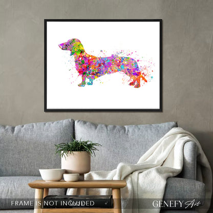 Dachshund Watercolour Print - Genefy Art