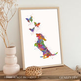 Dachshund and Butterflies Watercolour Print - Genefy Art