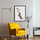 Dachshund and Butterflies Watercolour Print - Genefy Art