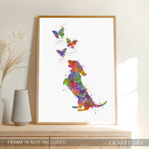 Dachshund and Butterflies Watercolour Print - Genefy Art