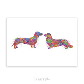 Dachshund Couple Watercolour Print