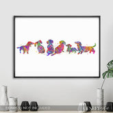 Longhaired Dachshund Watercolour Print