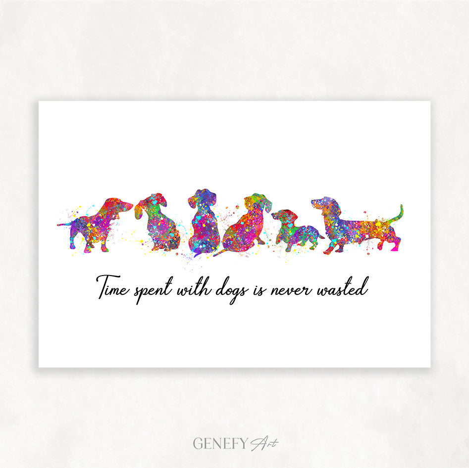 Dachshund Watercolour Art Print