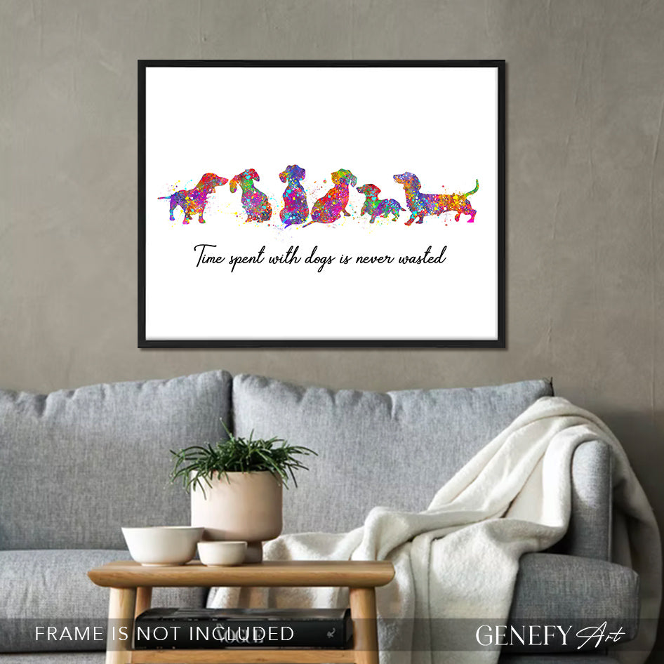 Dachshund Watercolour Art Print