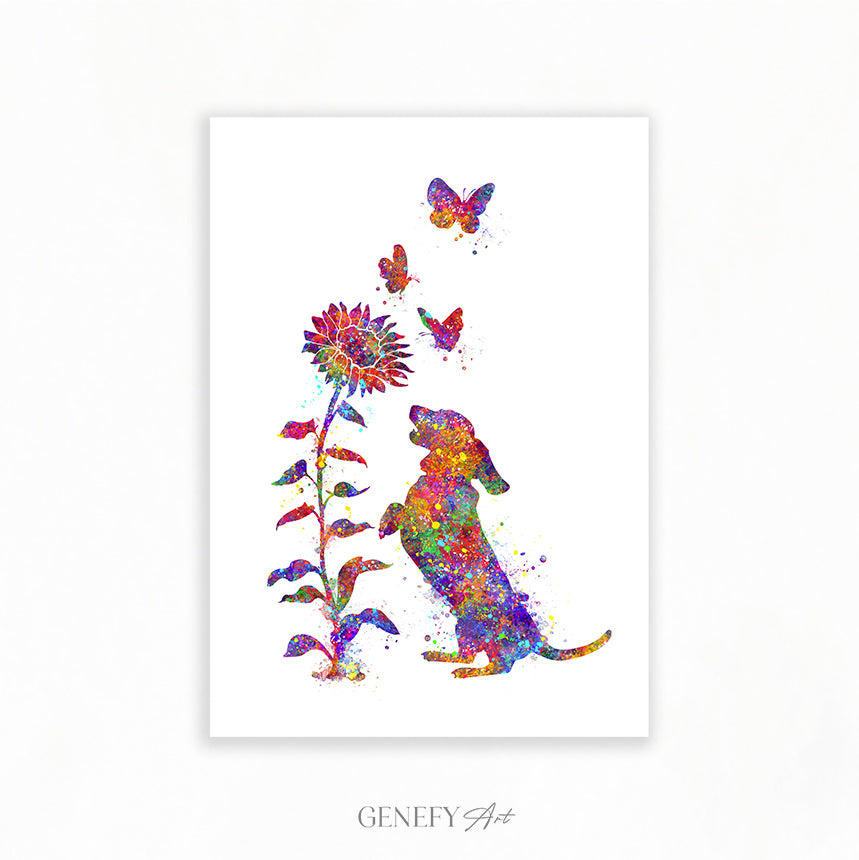 Dachshund Watercolour Art Print