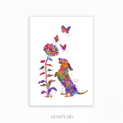 Dachshund Watercolour Art Print