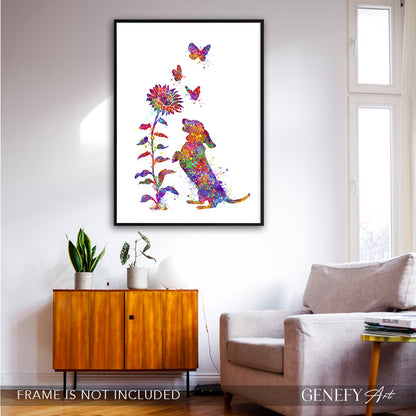 Dachshund Watercolour Art Print