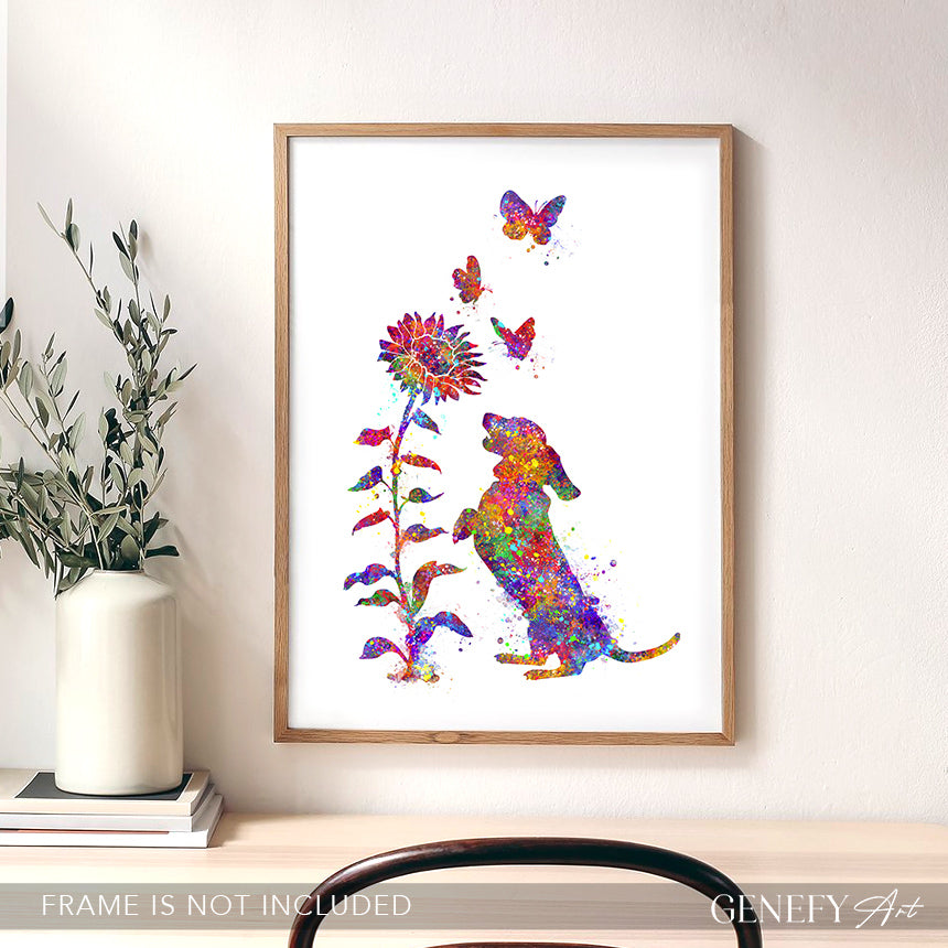 Dachshund Watercolour Art Print