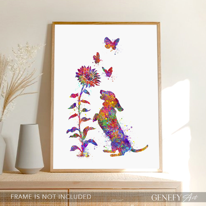 Dachshund Watercolour Art Print