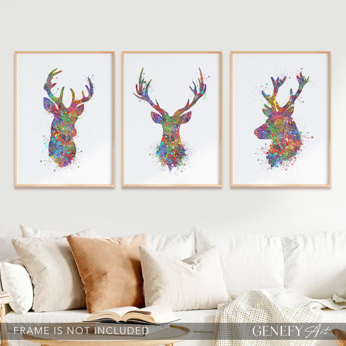 Deer Watercolour Art - Set of 3 Prints