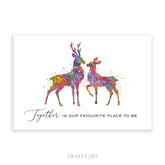 Deer Couple Quote Watercolour Art Print