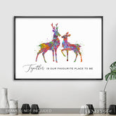 Deer Couple Quote Watercolour Art Print