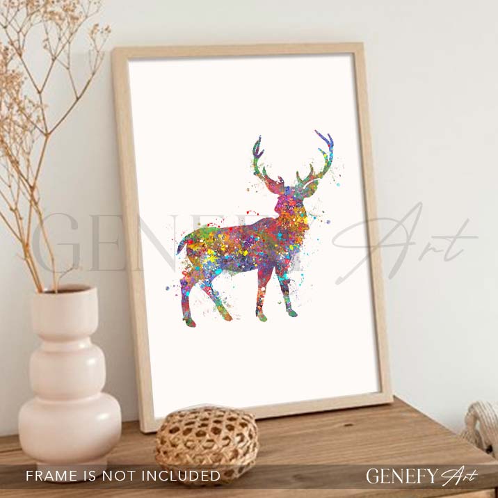 Deer Watercolour Art Print - Genefy Art