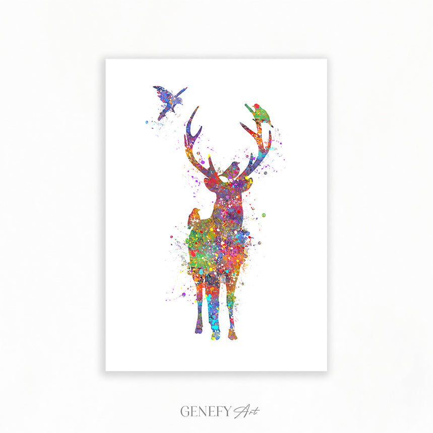 Deer Watercolour Art Print