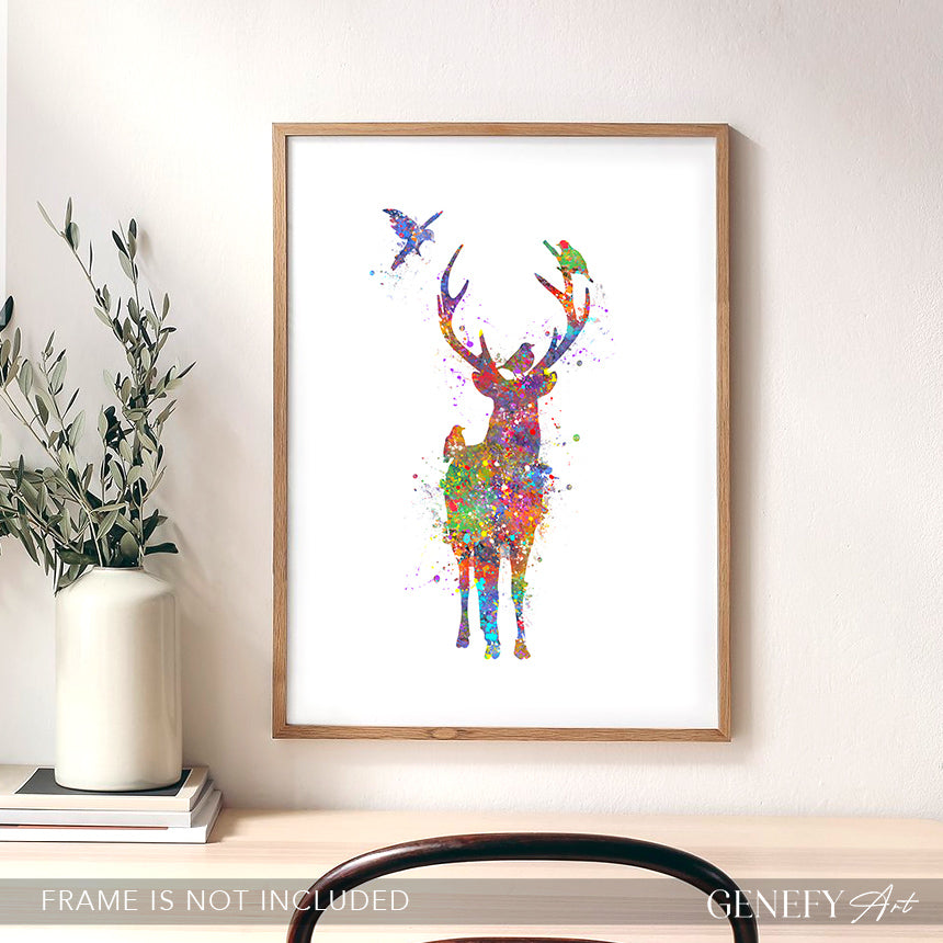Deer Watercolour Art Print