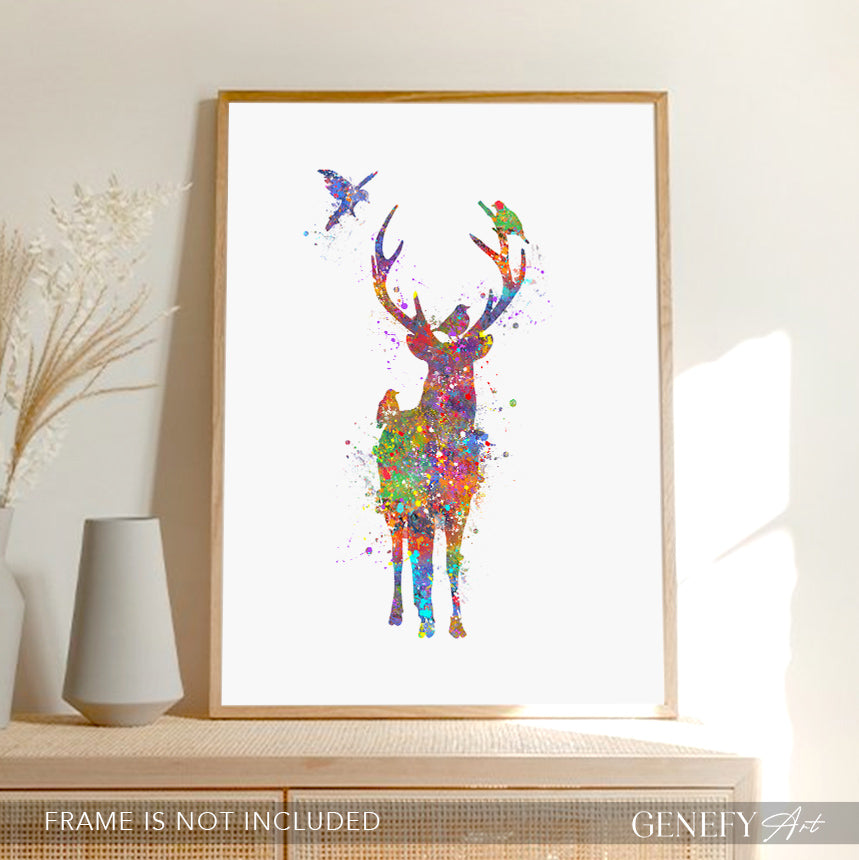 Deer Watercolour Art Print