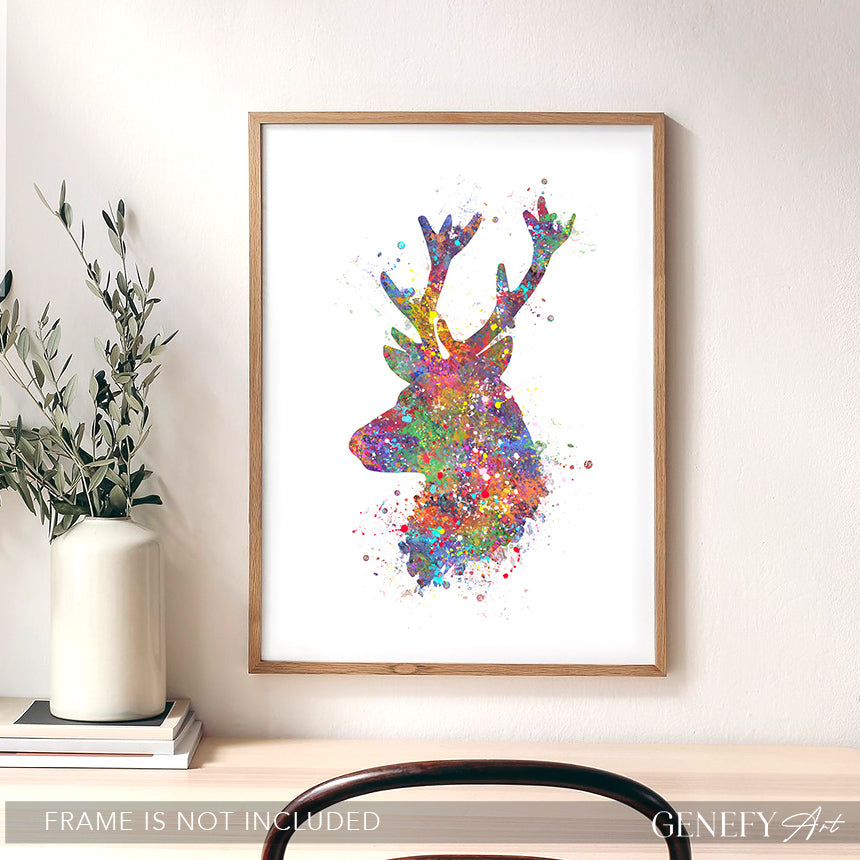 Deer Watercolour Art Print