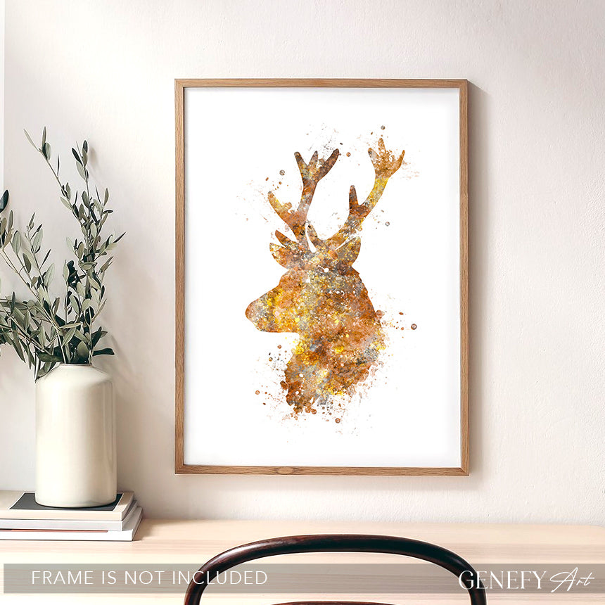 Deer Watercolour Art Print