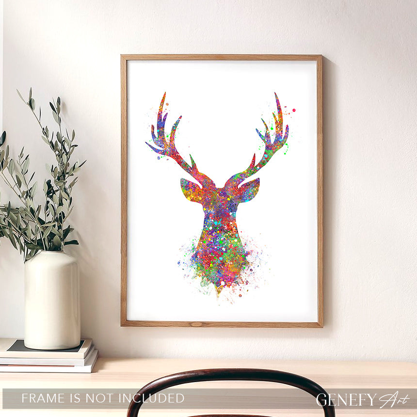 Deer Watercolour Art Print