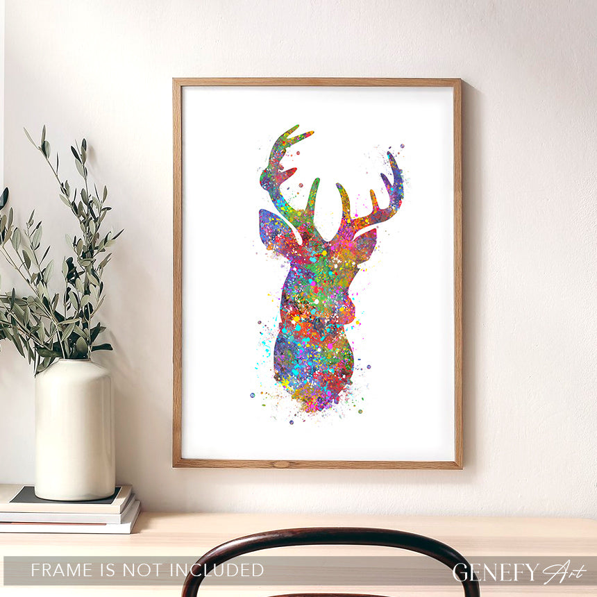 Deer Watercolour Art Print