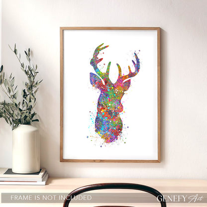 Deer Watercolour Art Print