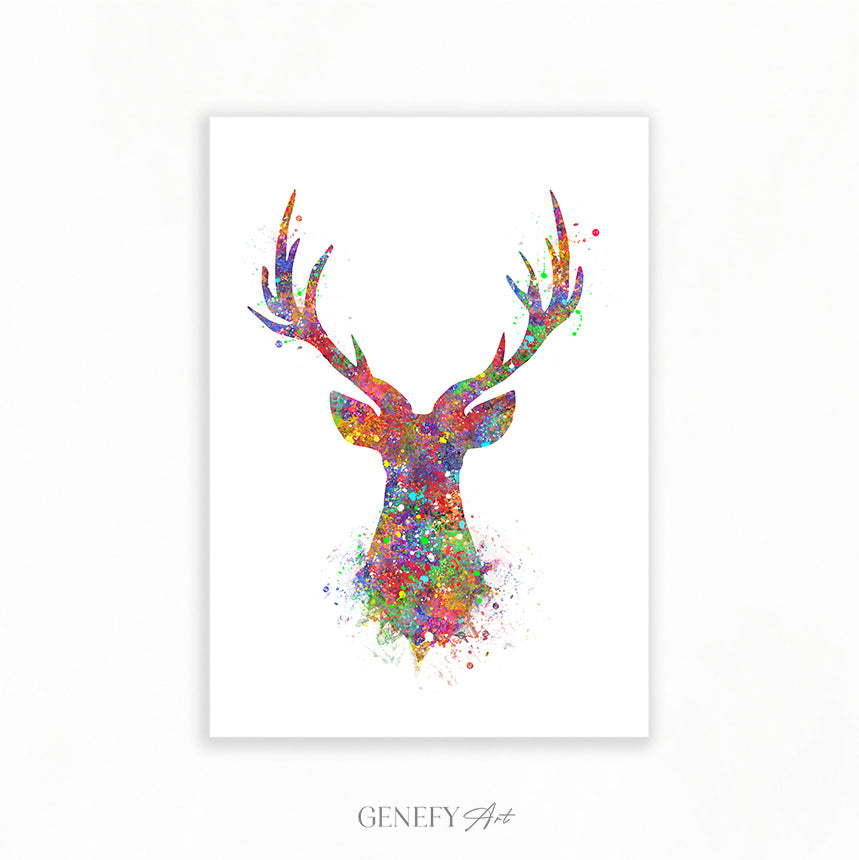 Deer Watercolour Art Print