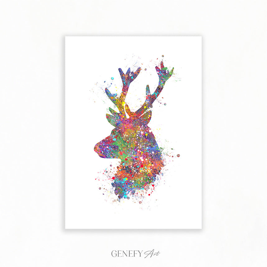 Deer Watercolour Art Print