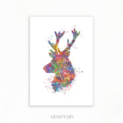 Deer Watercolour Art Print