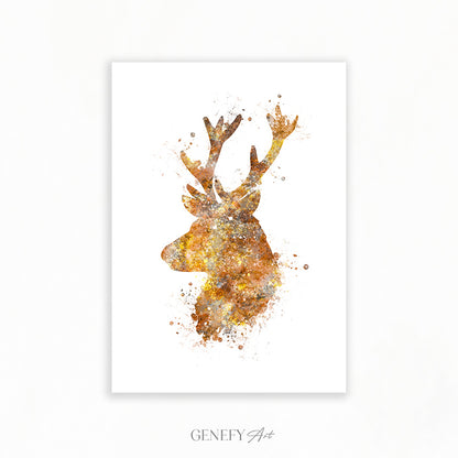 Deer Watercolour Art Print