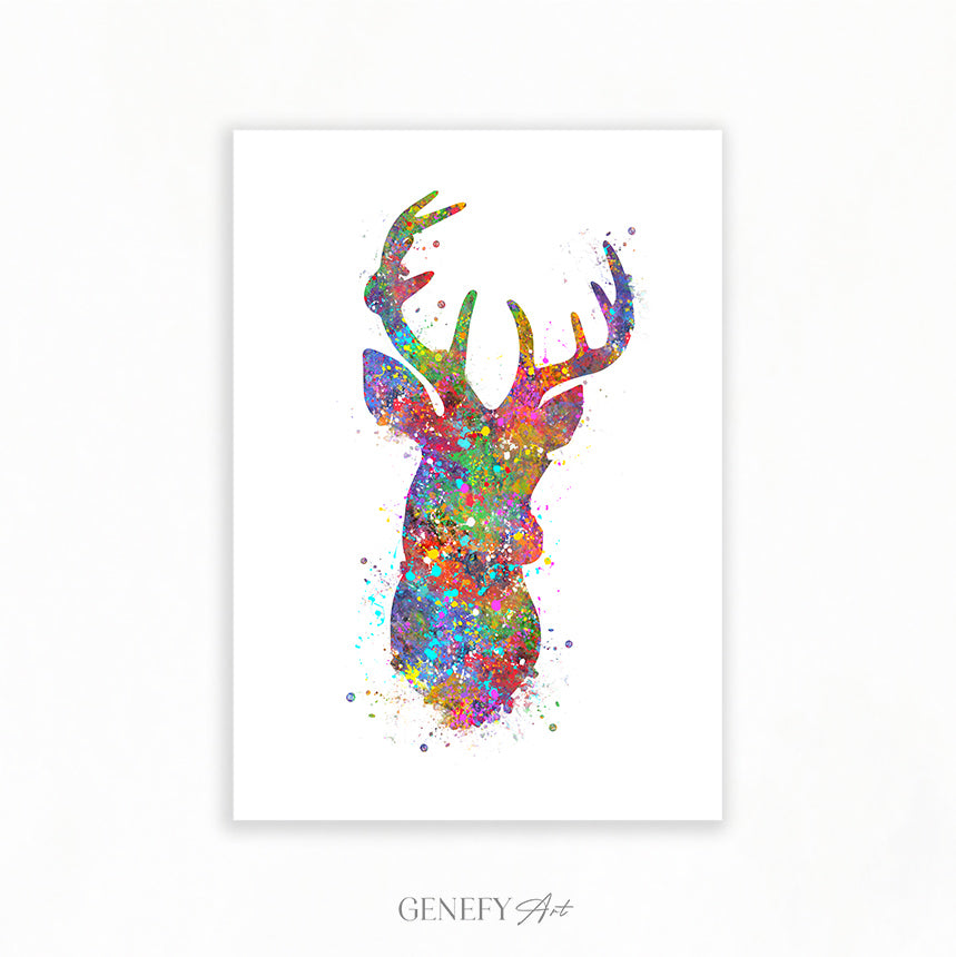 Deer Watercolour Art Print