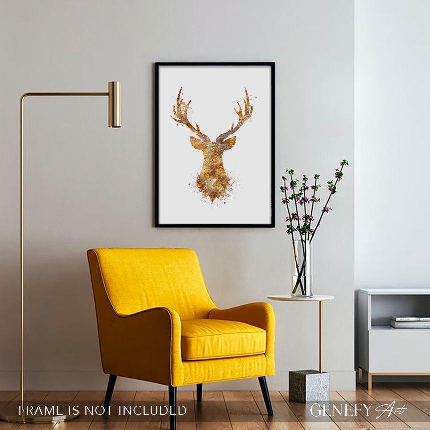 Deer Watercolour Art Print
