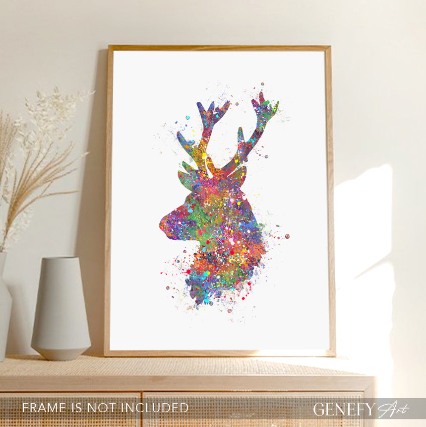 Deer Watercolour Art Print