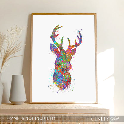 Deer Watercolour Art Print