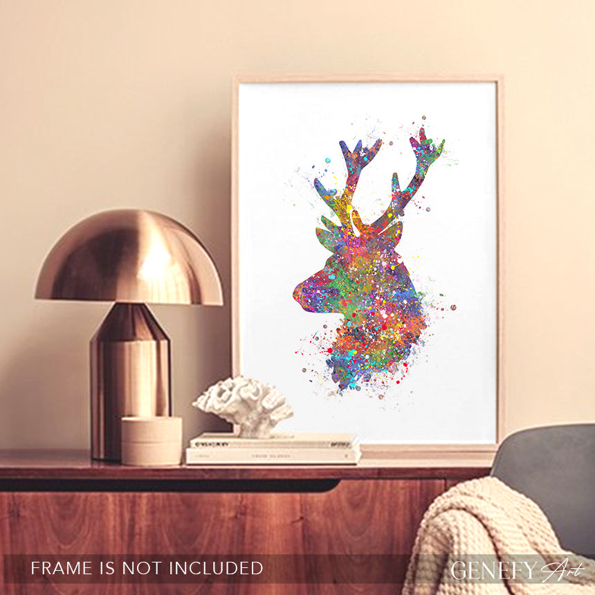 Deer Watercolour Art Print
