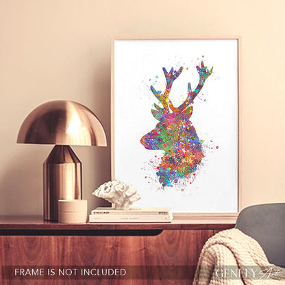 Deer Watercolour Art Print