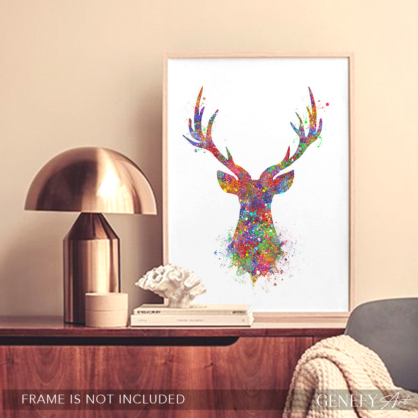 Deer Watercolour Art Print