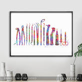 Dental Tools Watercolour Art - Genefy Art