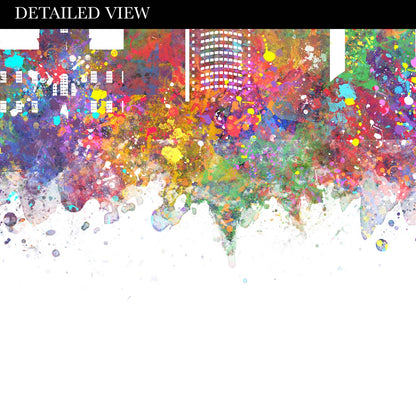 Detroit Skyline Watercolour Print - Genefy Art