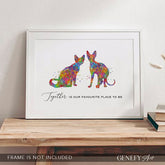 Devon Rex and Sphynx Cat Love Quote Watercolour Print