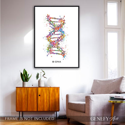 B-DNA Watercolour Art Print Genefy Art
