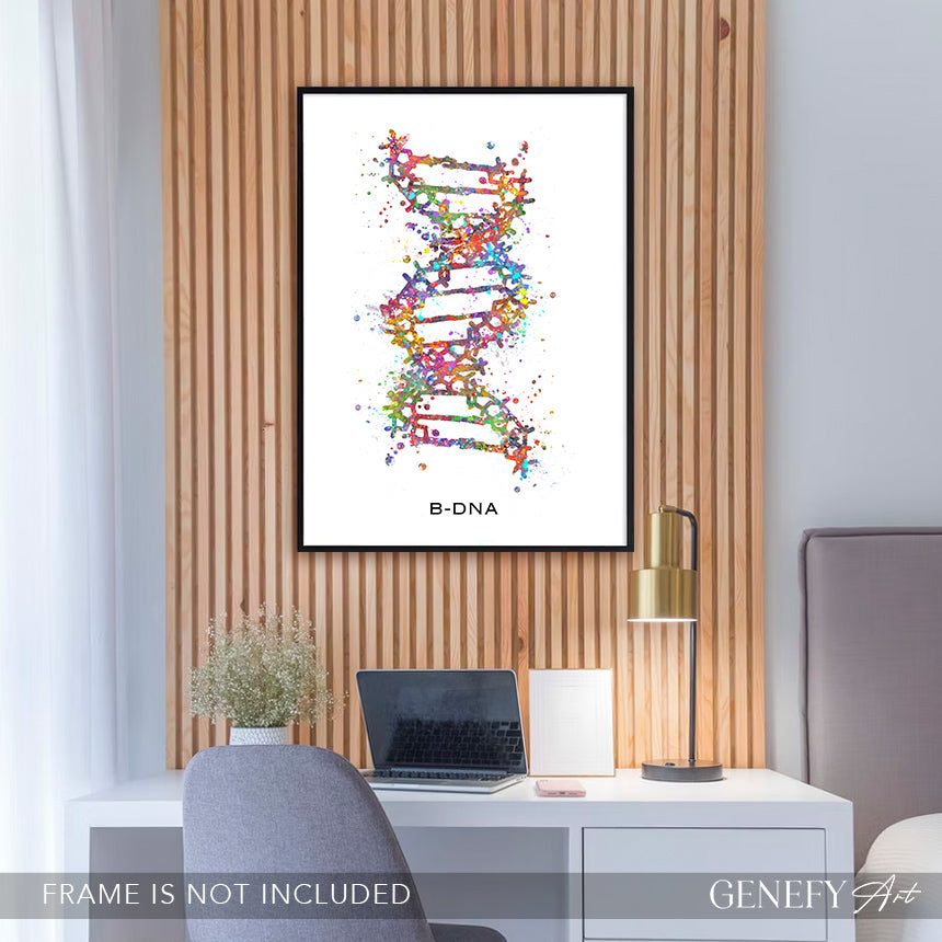 B-DNA Watercolour Art Print Genefy Art