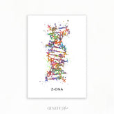 Z-DNA Watercolour Art Print Genefy Art