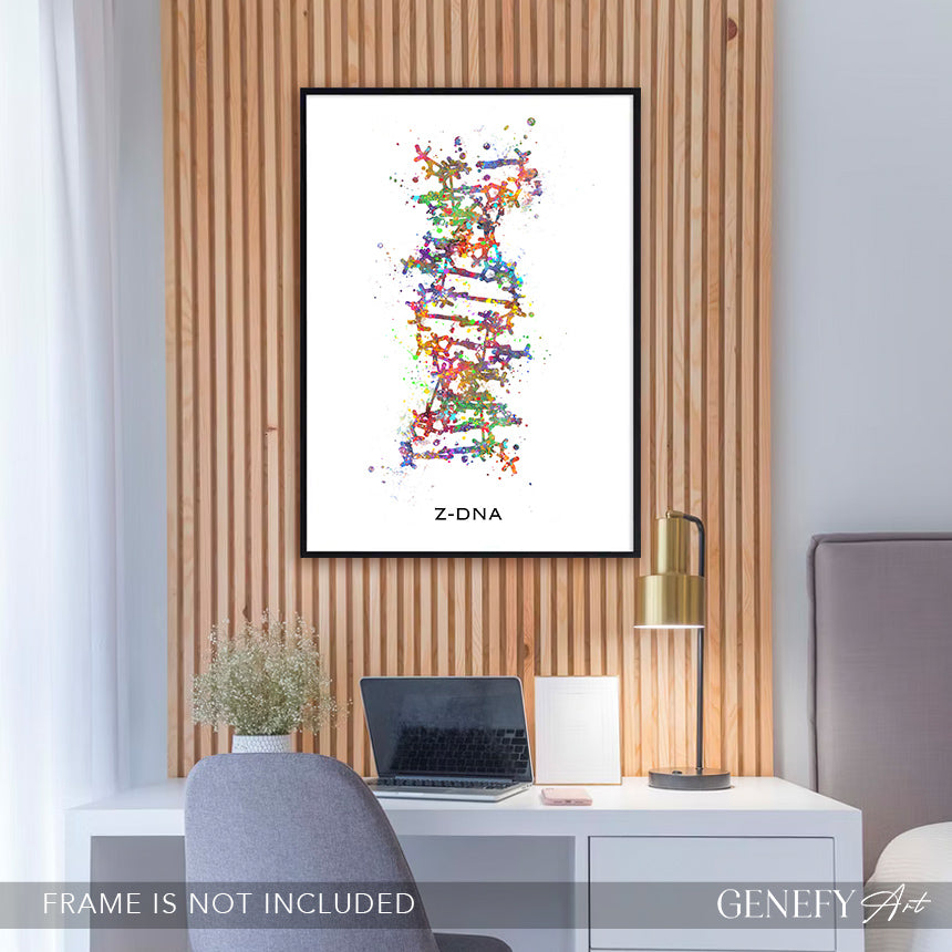 Z-DNA Watercolour Art Print Genefy Art