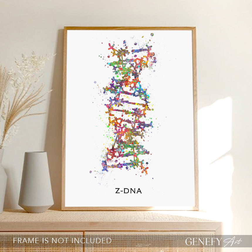 Z-DNA Watercolour Art Print Genefy Art
