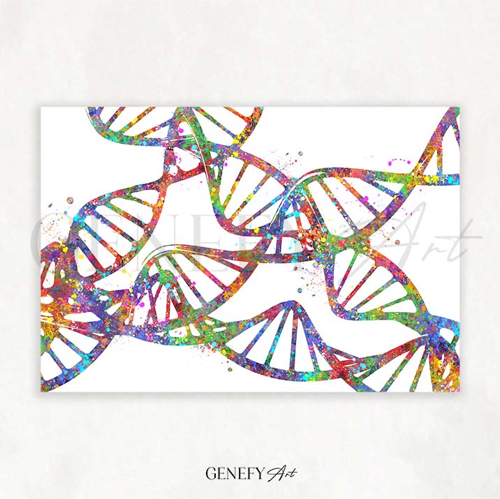 DNA Watercolour Art Print