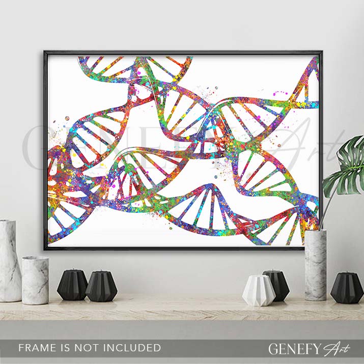 DNA Watercolour Art Print