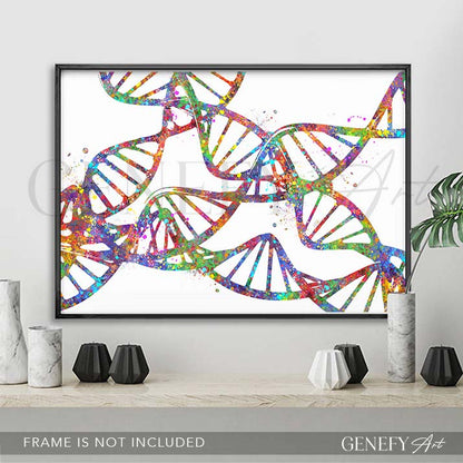 DNA Watercolour Art Print