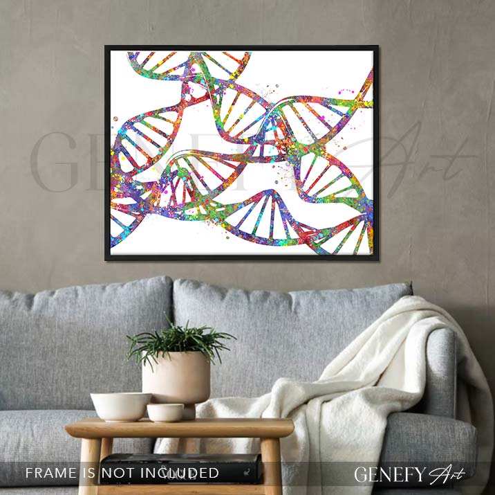 DNA Watercolour Art Print