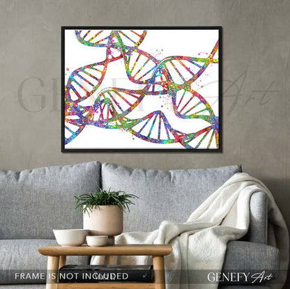 DNA Watercolour Art Print